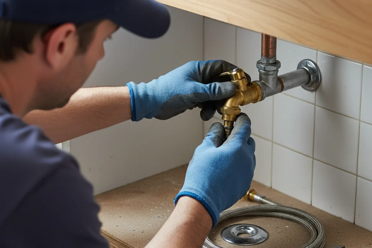 Shutoff valve and fitting work during Emergency Plumbing in Ballico